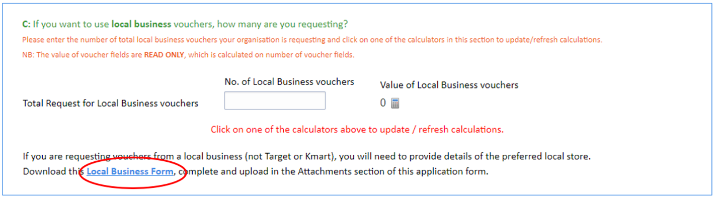Sample Local Business Form