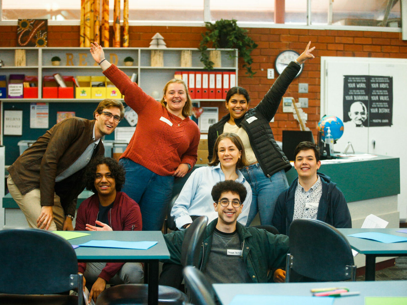 Group of young people celebrating