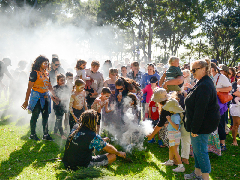 Group of people at traditional ceremony