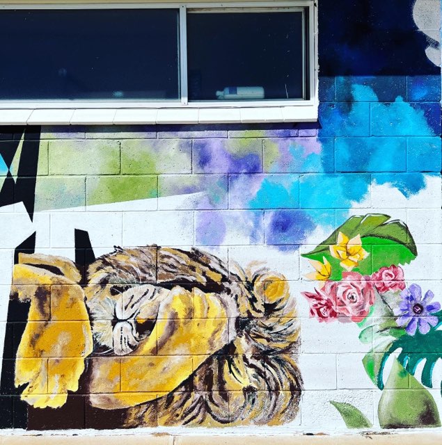 Mural on toilet block.