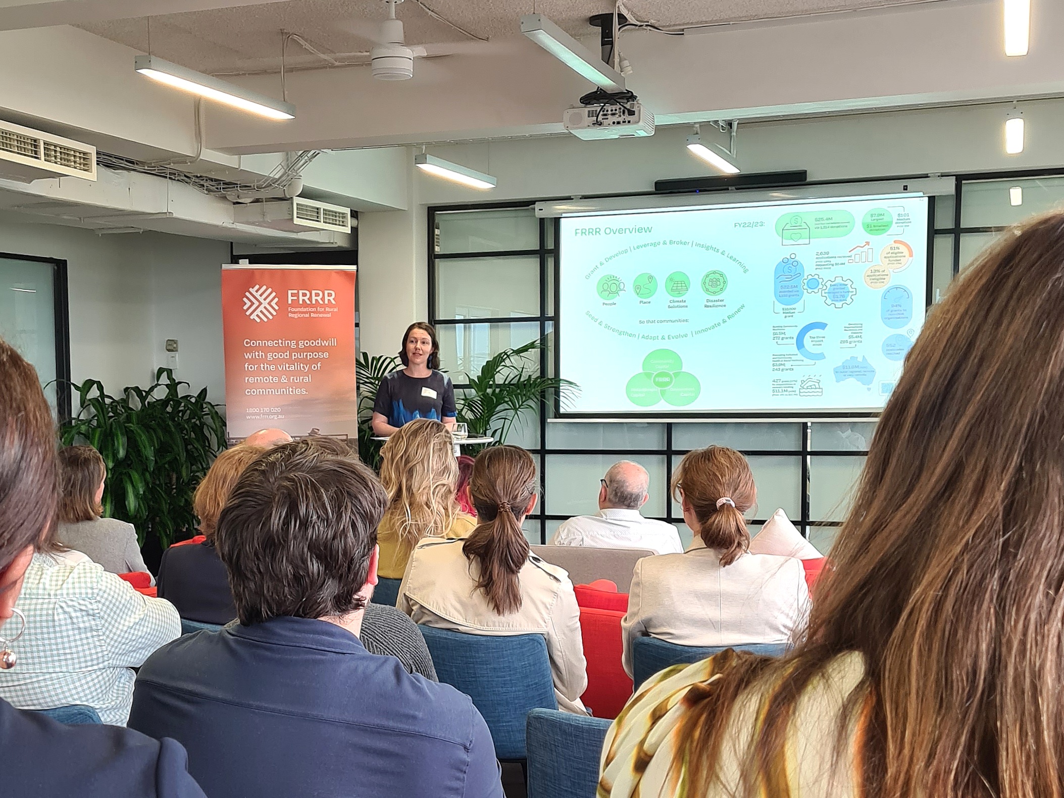 People watching a person present