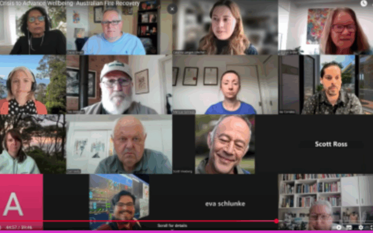 Online meeting between Californian and Australian groups working in disaster recovery