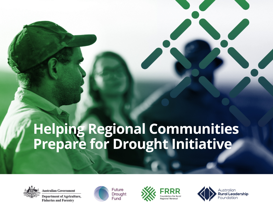 HEADING: Drought preparedness program kicks off. IMAGE: Image of rural people gathering and talking to each other.