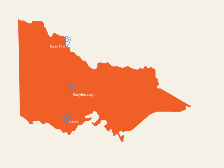 A map showing the three IRCF partner communities