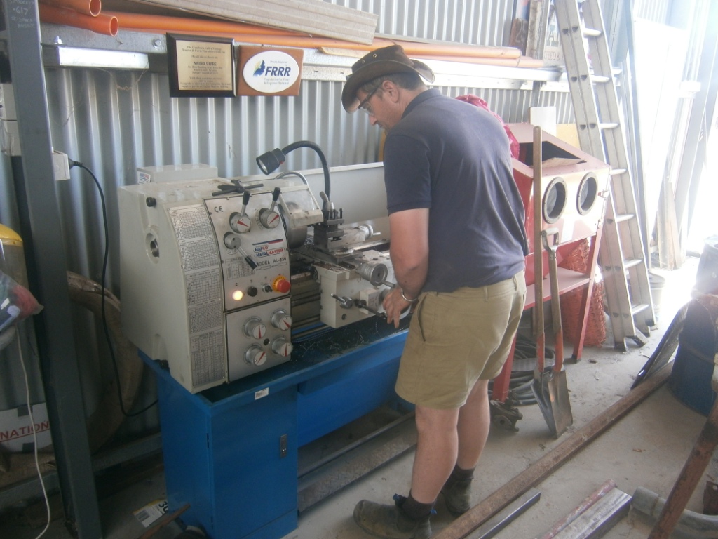 New lathe in action at the Goulburn Valley Vintage Tractor & Farm Machinery Club