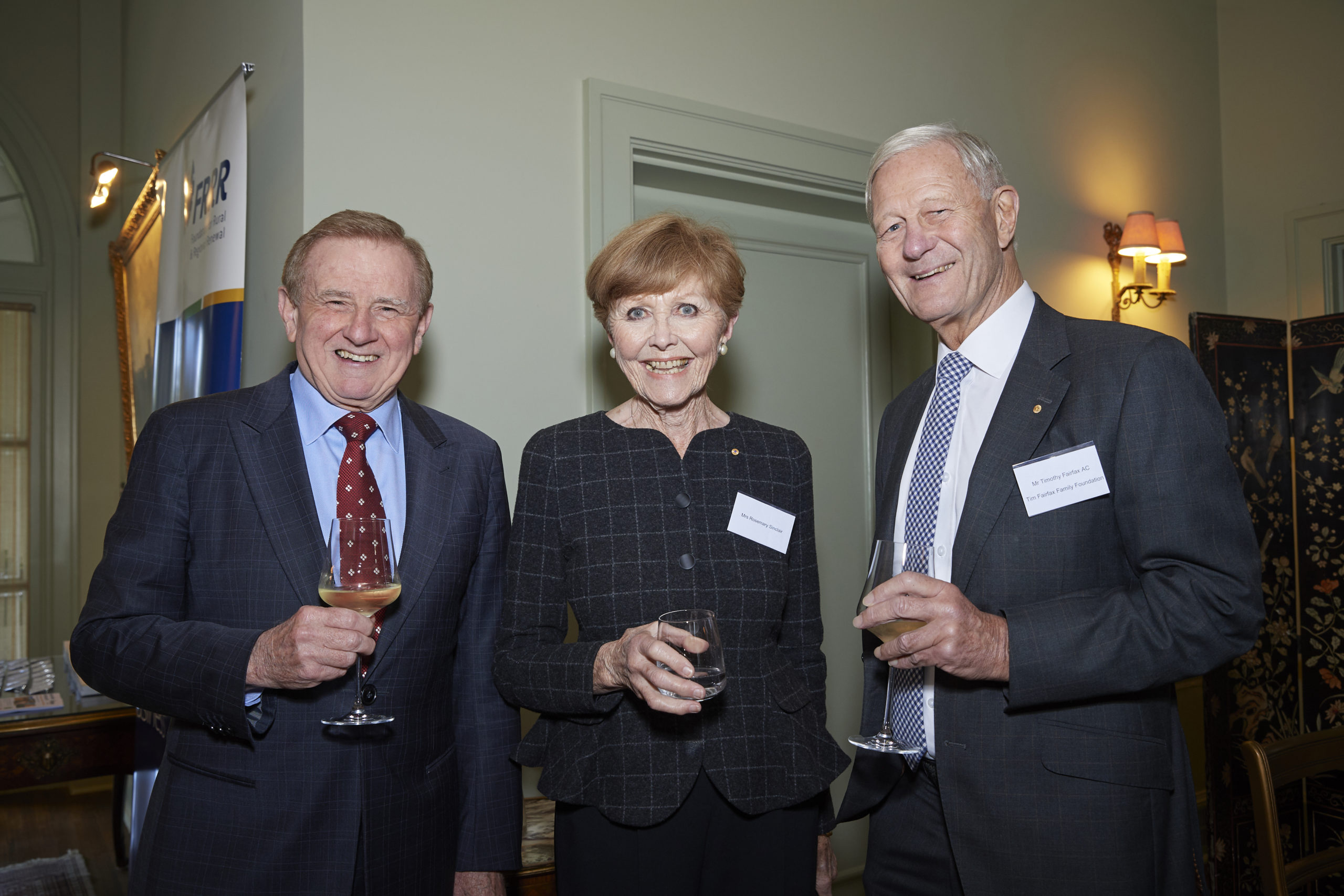 Hon Simon Crean, Rosemary Sinclair AO and Tim Fairfax AC
