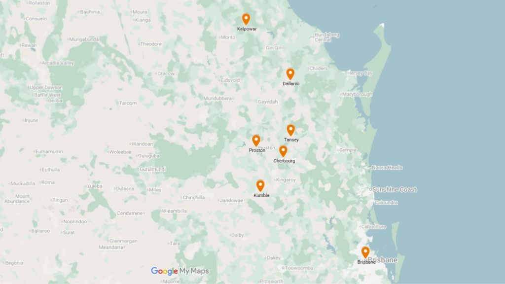 Map with location markers