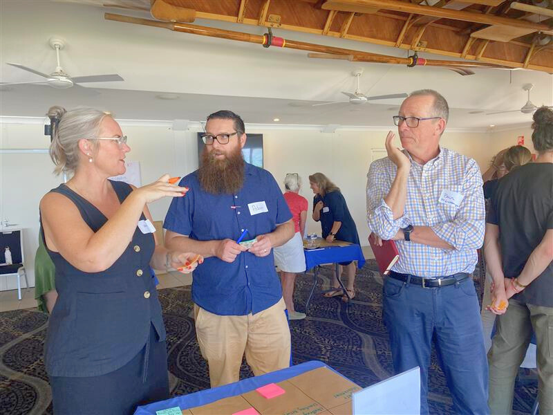 Group discussion during indoor workshop session